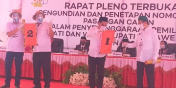 Pencabutan nomor urut pasangan calon (Paslon) bupati dan wakil bupati Konut