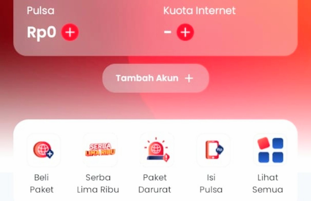 Saldo pulsa Telkomsel RD yang masih nampak Rp0. Foto: Ist