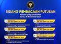 Jadwal resmi sidang pembacaan putusan dugaan pelanggaran KEPP. Foto: DKPP RI